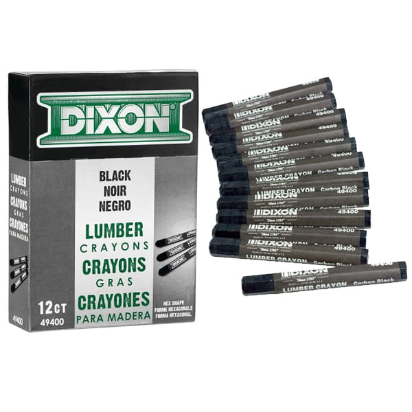 Dixon 49400 Black Lumber Crayons (12/Box) | 49400 | DHC Supplies, Inc