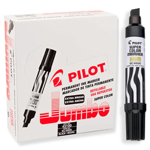 Pilot SC660BLK Refillable Black Super Color Jumbo Marker