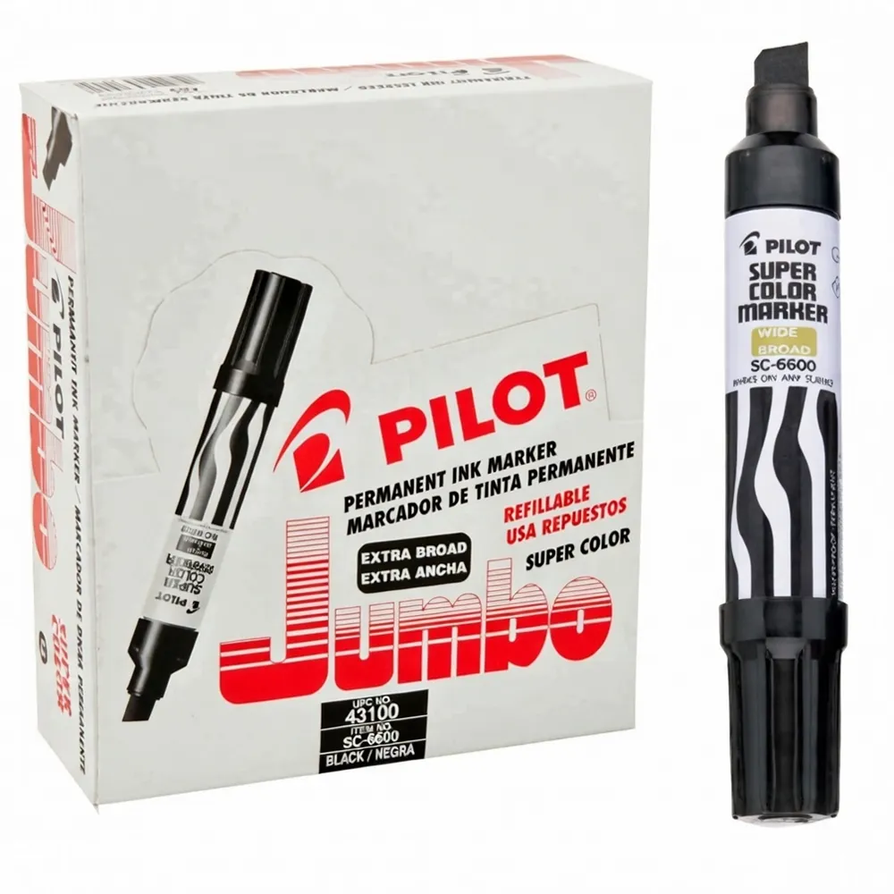 Pilot SC660BLK Refillable Black Super Color Jumbo Marker