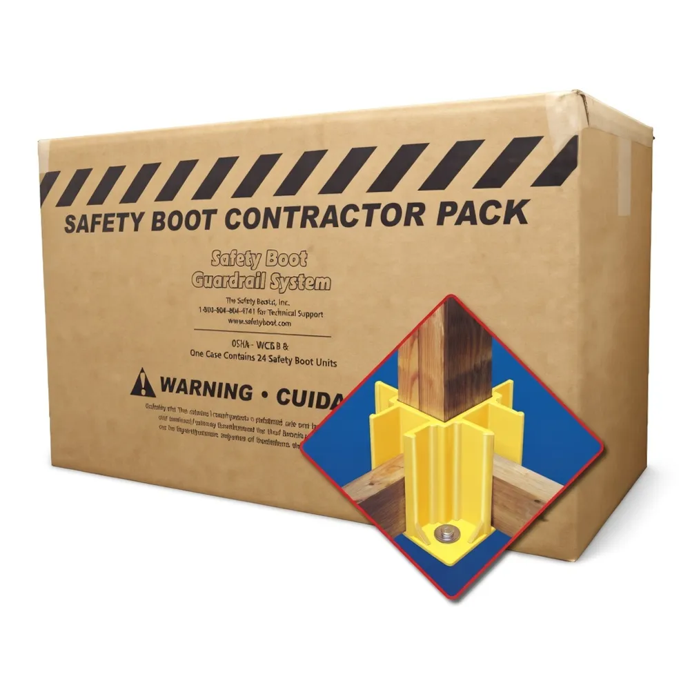 Safety Railing Boots Safety Boot Guardrail System Reusable OSHA Compliant Base (4-Pack ...