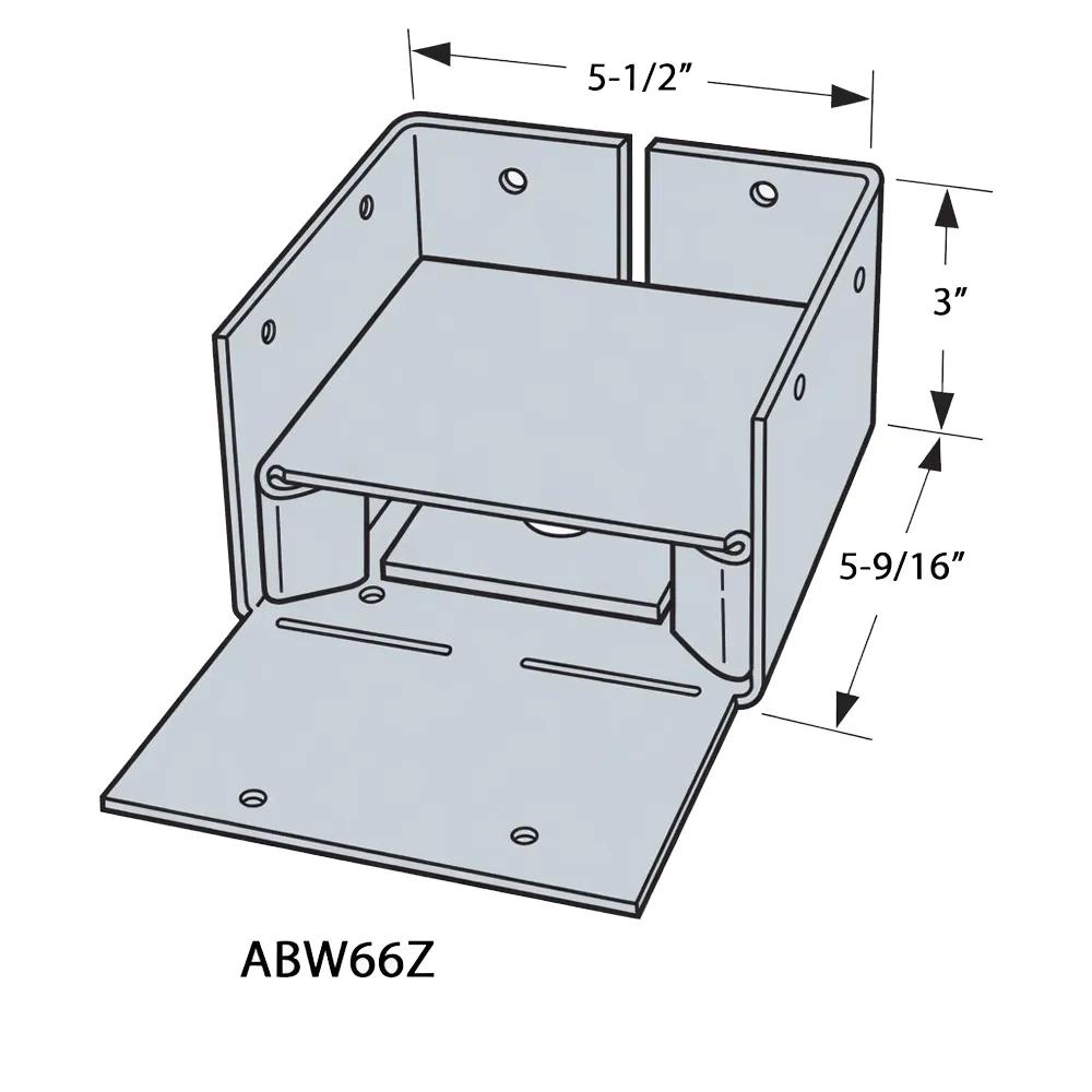 Simpson Strong-Tie ABW66Z ZMax® Adjustable 6x6 Post Base