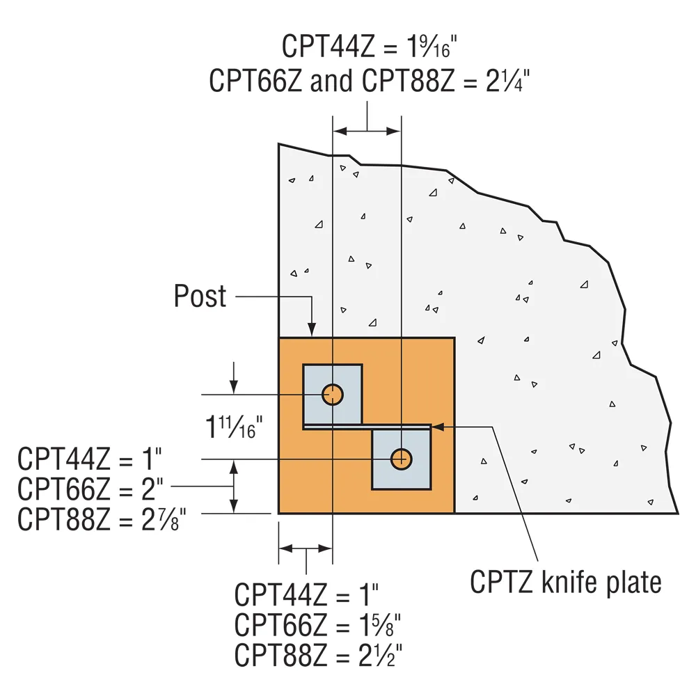 Simpson Strong-Tie CPT44Z ZMax® Concealed Post Tie - Available