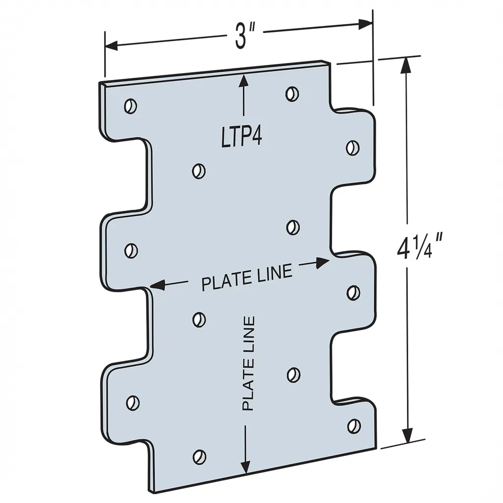 Simpson Strong-Tie LTP4 Lateral Tie Plate | Available from DHC Supplies