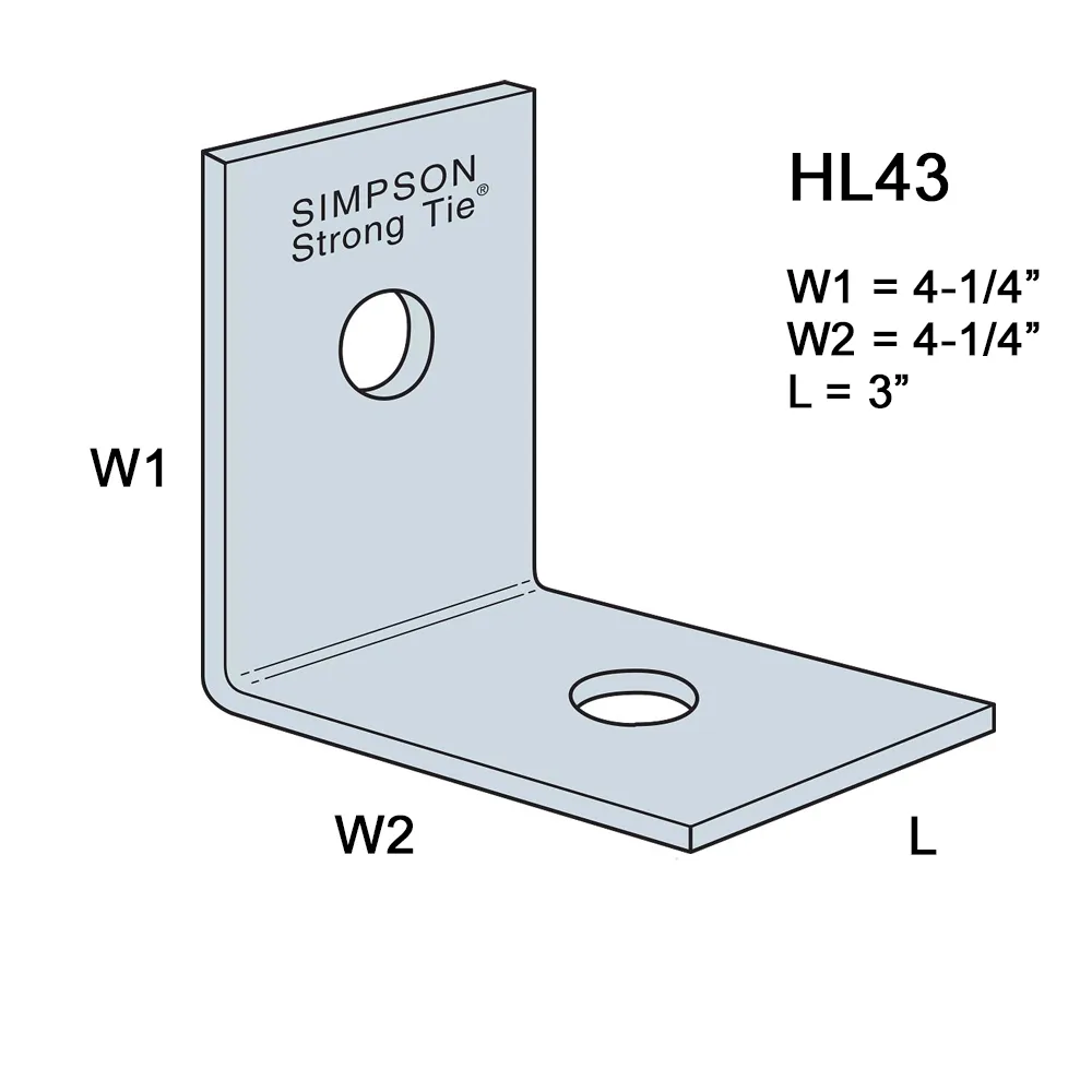 Simpson Strong-Tie HL43PC Powder-Coated Heavy Angle | Available