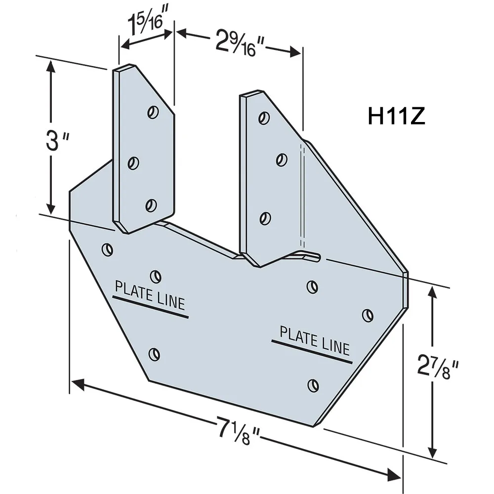 Simpson Strong-Tie H11Z ZMAX Hurricane Tie | Available from DHC