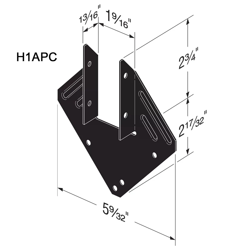 Simpson Strong-Tie H1APC ZMax® w/Black Powder Coat Hurricane Clip