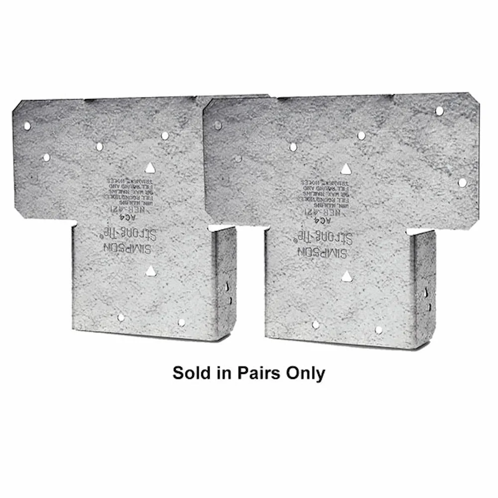 Simpson Strong-Tie AC4Z ZMAX Split Post Caps (Pair) – 4x Beam to