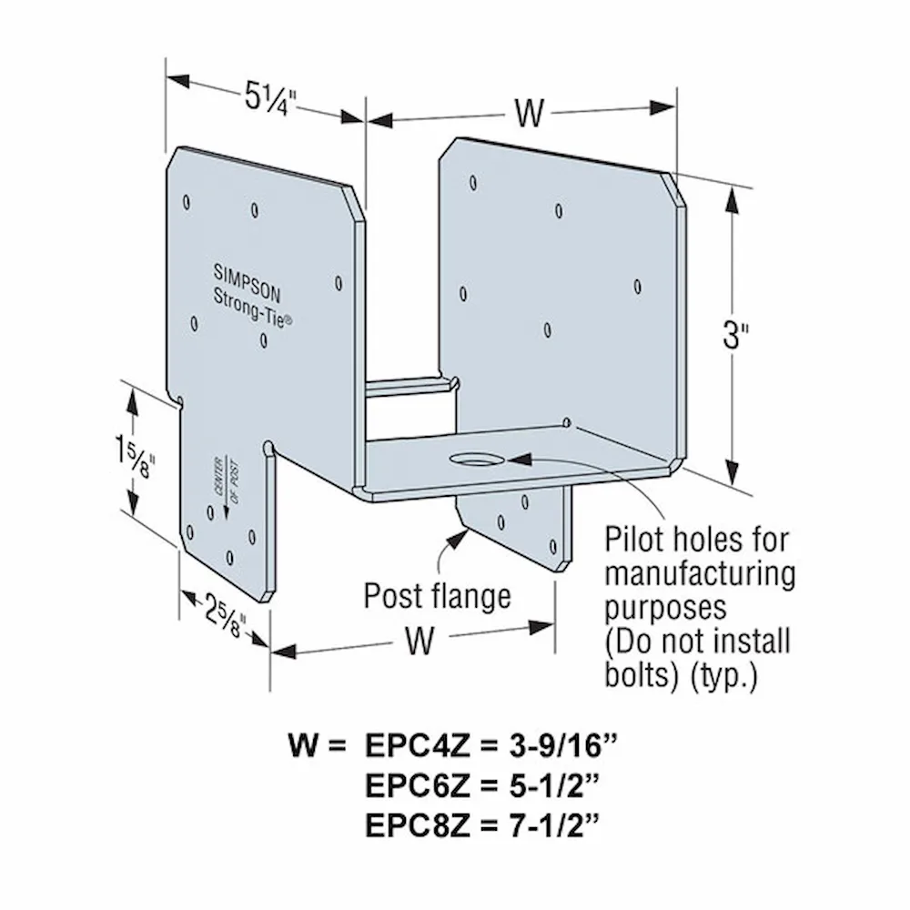 Simpson Strong-Tie EPC4Z ZMAX 4x End Post Cap – 4x Beam to 4x Post