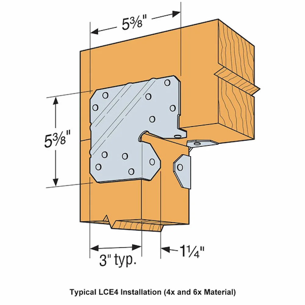 Simpson Strong-Tie LCE4Z ZMAX Split Post Cap – Universal for 4x