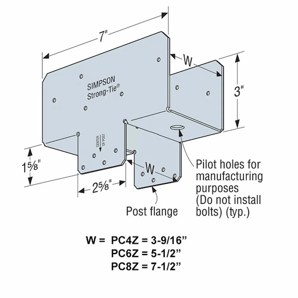 Simpson Strong-Tie PC6Z ZMAX 6x Post Cap – Center Post Cap for 6x