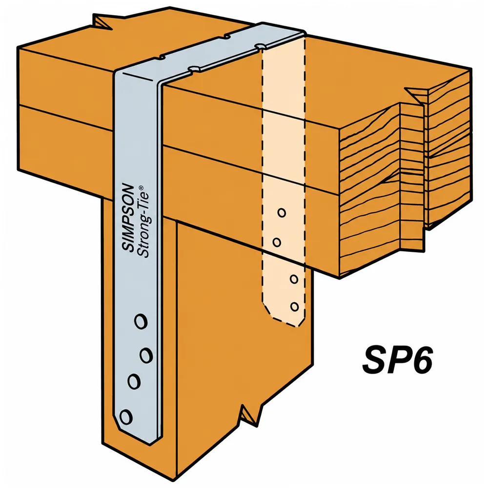 Simpson Strong-Tie SP6Z ZMAX® U-Shaped Stud Plate Tie | Available