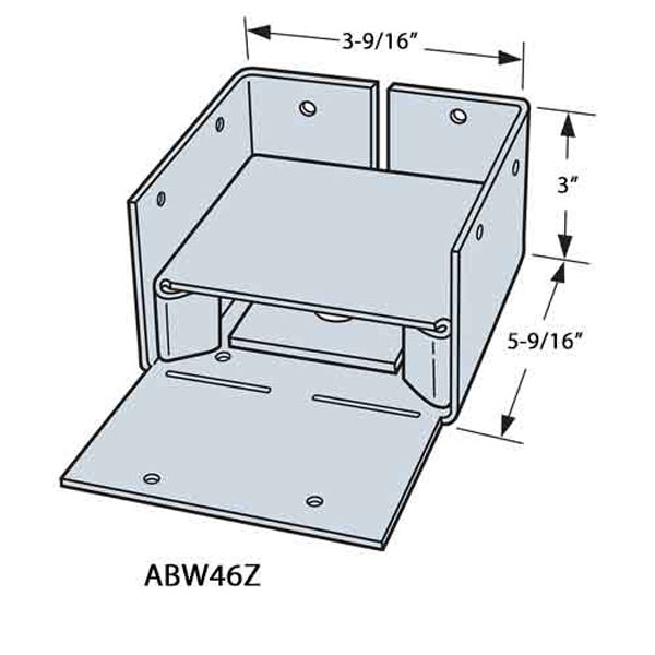 Simpson Strong Tie ABW46Z Adjustable Stand Off Post Base with 1