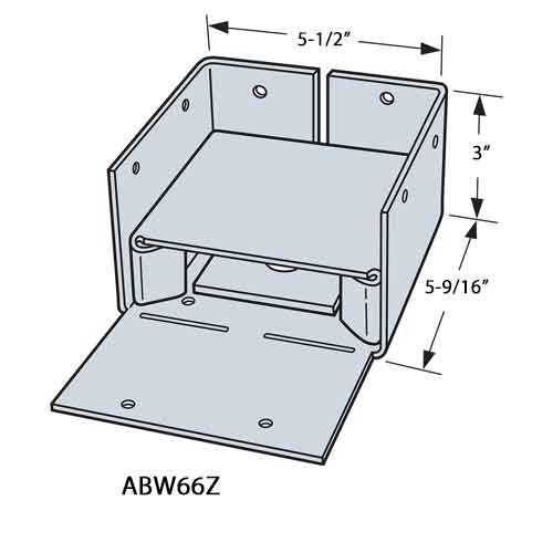 Simpson Strong Tie ABW66RZ Adjustable Stand Off Post Base