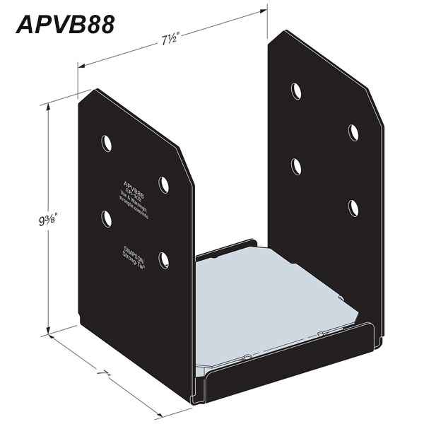Simpson Strong-Tie APVB88 Avant Outdoor Accent 8 x 8 Post Base
