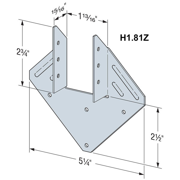 ウーページ Simpson Strong-Tie H1.81Z ZMax® Hurricane Clip